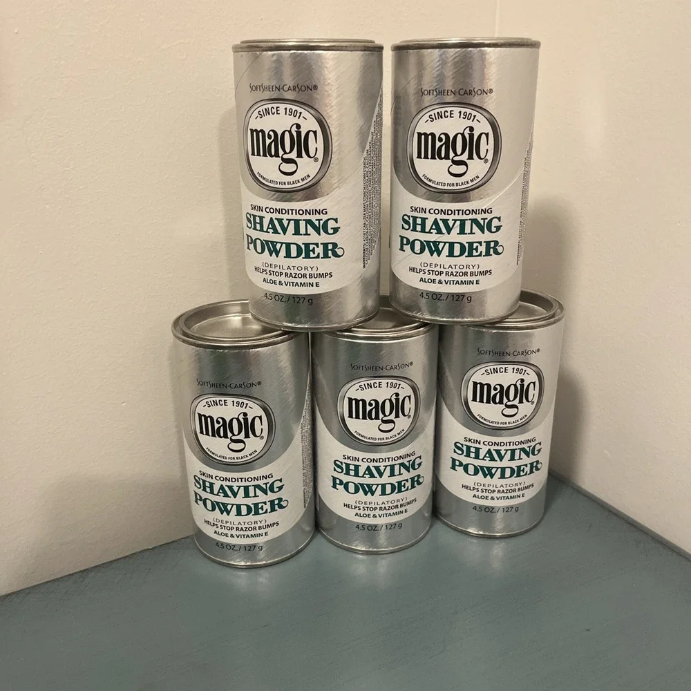 5 SoftSheen-Carson Magic Skin Conditioning Shaving Powder 4.5 Oz. Each